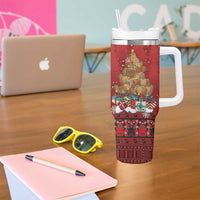 Funny Kiwi Bird Xmas Tree Tumbler With Handle New Zealand Tribal Christmas Spirit LT9 - Polynesian Pride