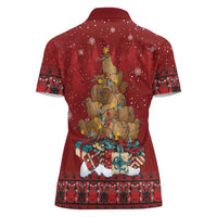 Funny Kiwi Bird Xmas Tree Women Polo Shirt New Zealand Tribal Christmas Spirit LT9 - Polynesian Pride