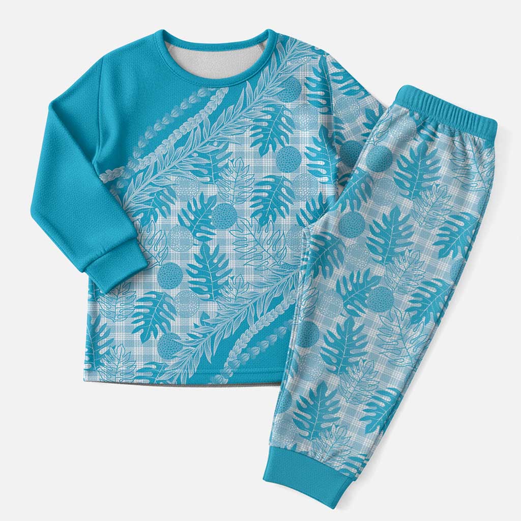 Hawaii Breadfruit Palaka Christmas Pajama Set Polu Maile Lei - Polynesian Pride