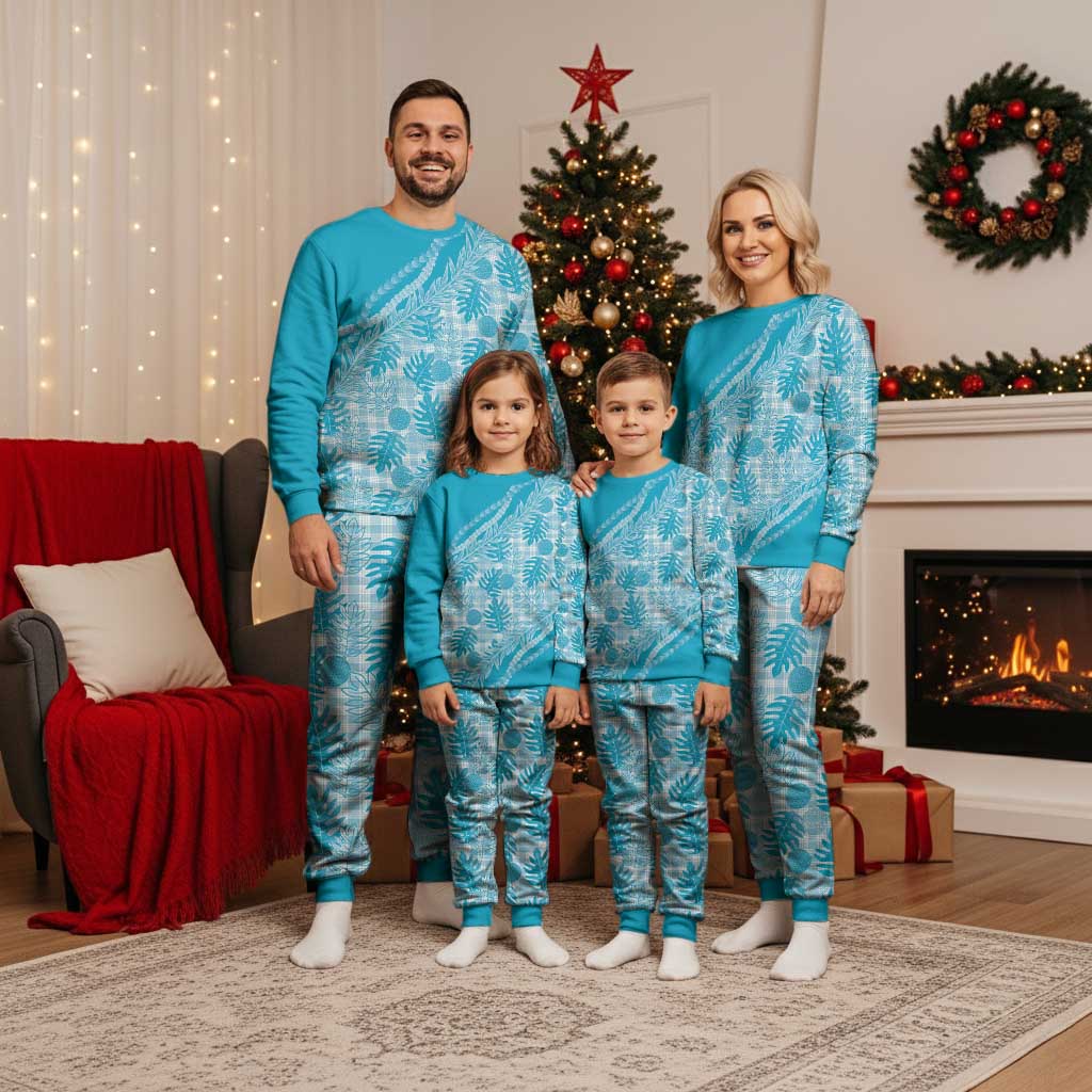 Hawaii Breadfruit Palaka Christmas Pajama Set Polu Maile Lei - Polynesian Pride