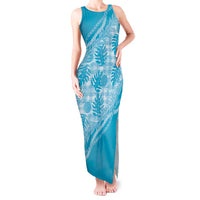 Hawaii Breadfruit Palaka Tank Maxi Dress Polu Maile Lei - Polynesian Pride
