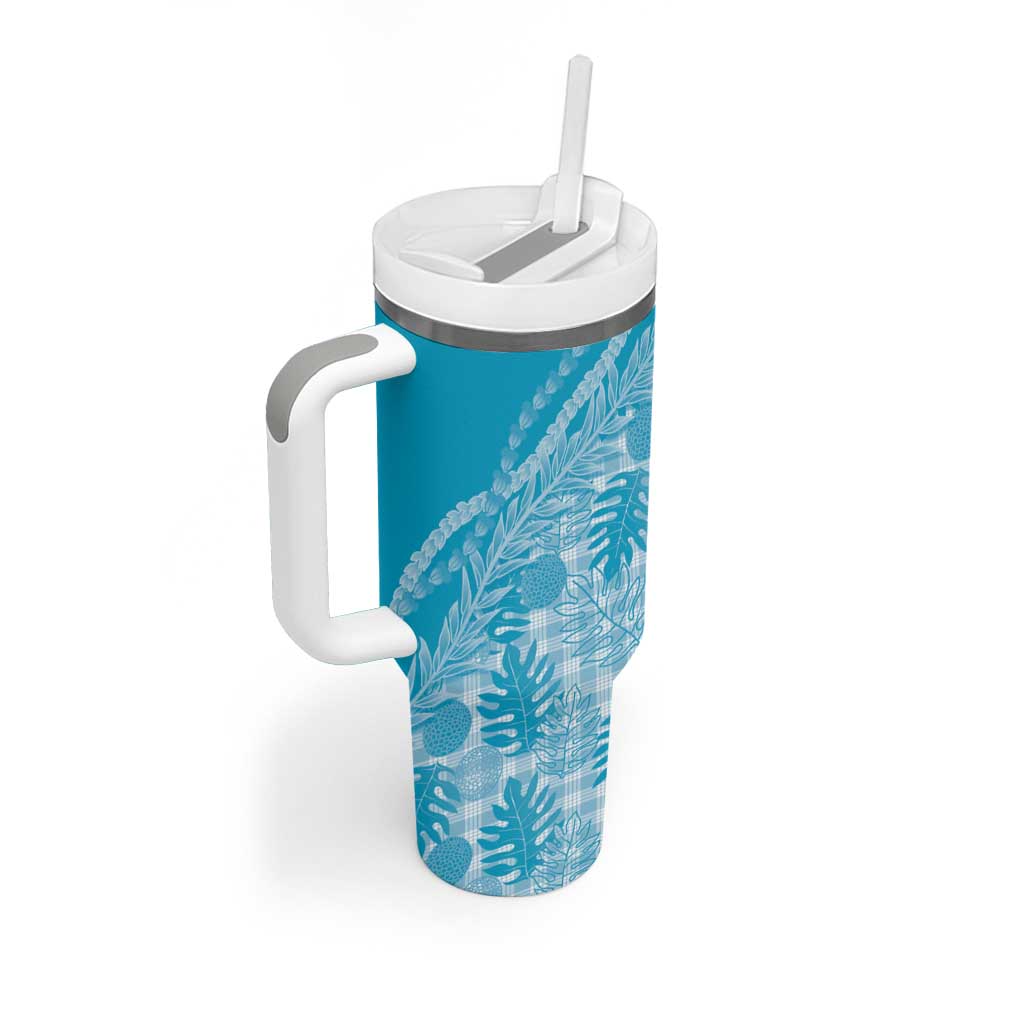 Hawaii Breadfruit Palaka Tumbler With Handle Polu Maile Lei - Polynesian Pride