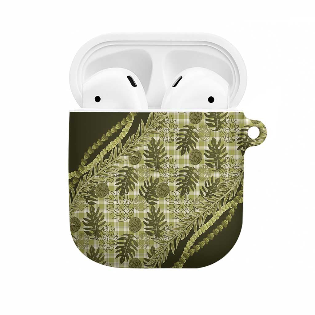Hawaii Breadfruit Palaka AirPods Case Omaomao Maile Lei - Polynesian Pride