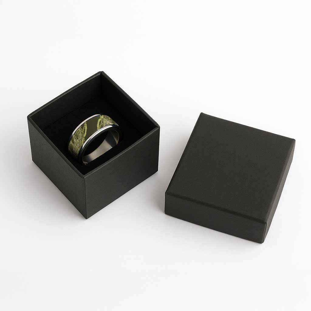 Hawaii Breadfruit Palaka Classic Ring Omaomao Maile Lei - Polynesian Pride