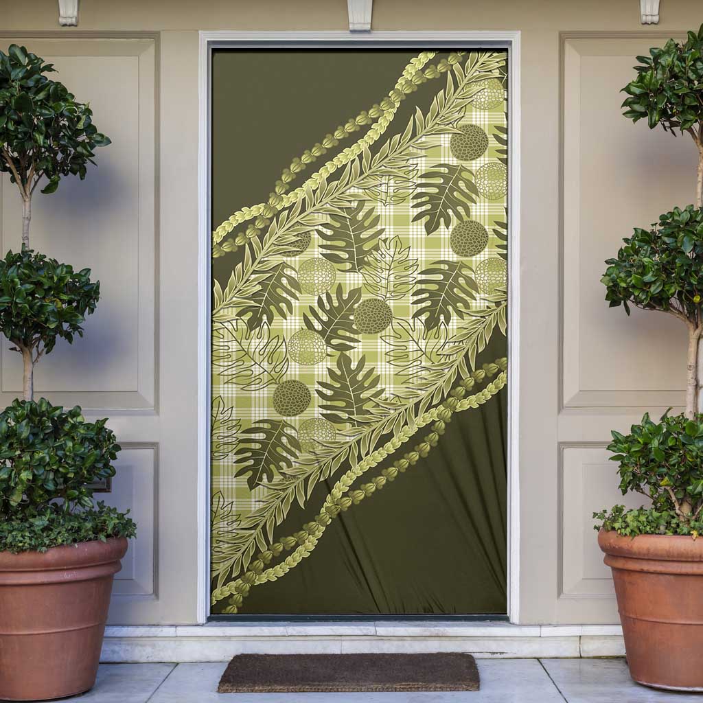 Hawaii Breadfruit Palaka Door Cover Omaomao Maile Lei - Polynesian Pride