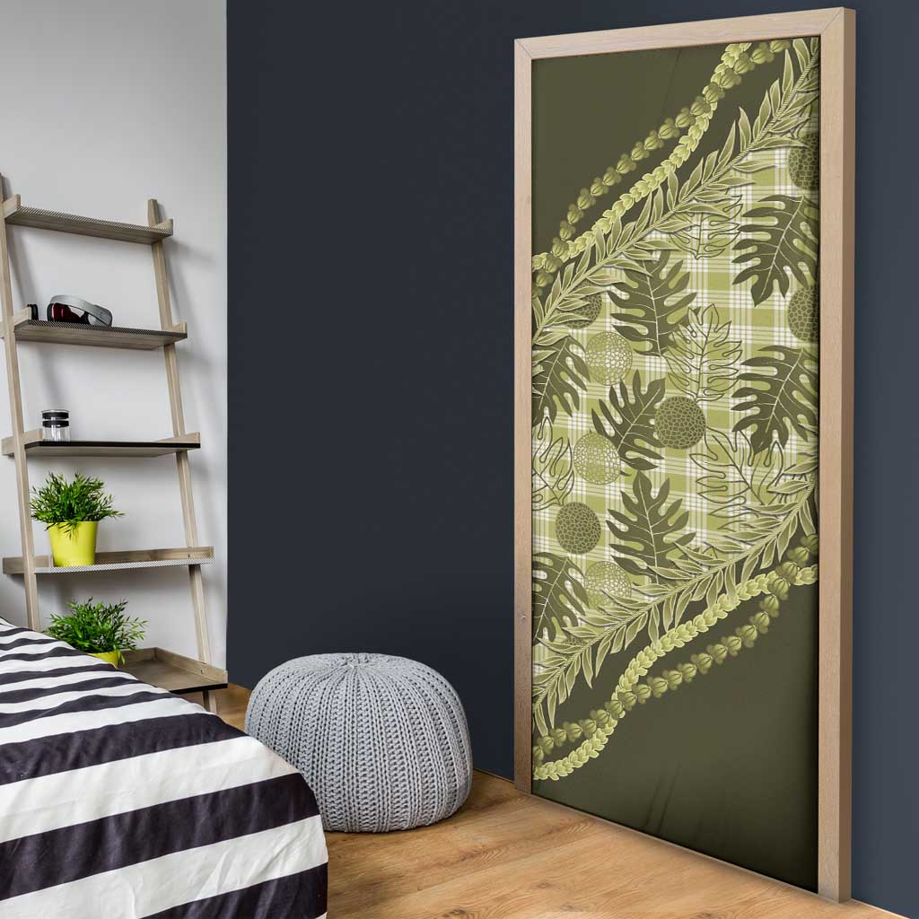 Hawaii Breadfruit Palaka Door Cover Omaomao Maile Lei - Polynesian Pride