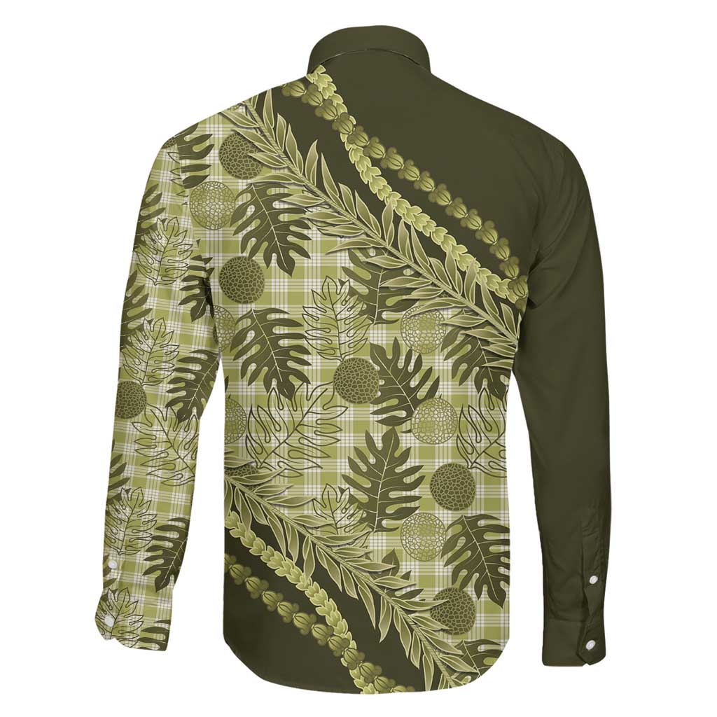 Hawaii Breadfruit Palaka Family Matching Mermaid Dress and Hawaiian Shirt Omaomao Maile Lei - Polynesian Pride