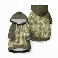 Hawaii Breadfruit Palaka Pet Hoodie Omaomao Maile Lei LT9 Pullover Green - Polynesian Pride