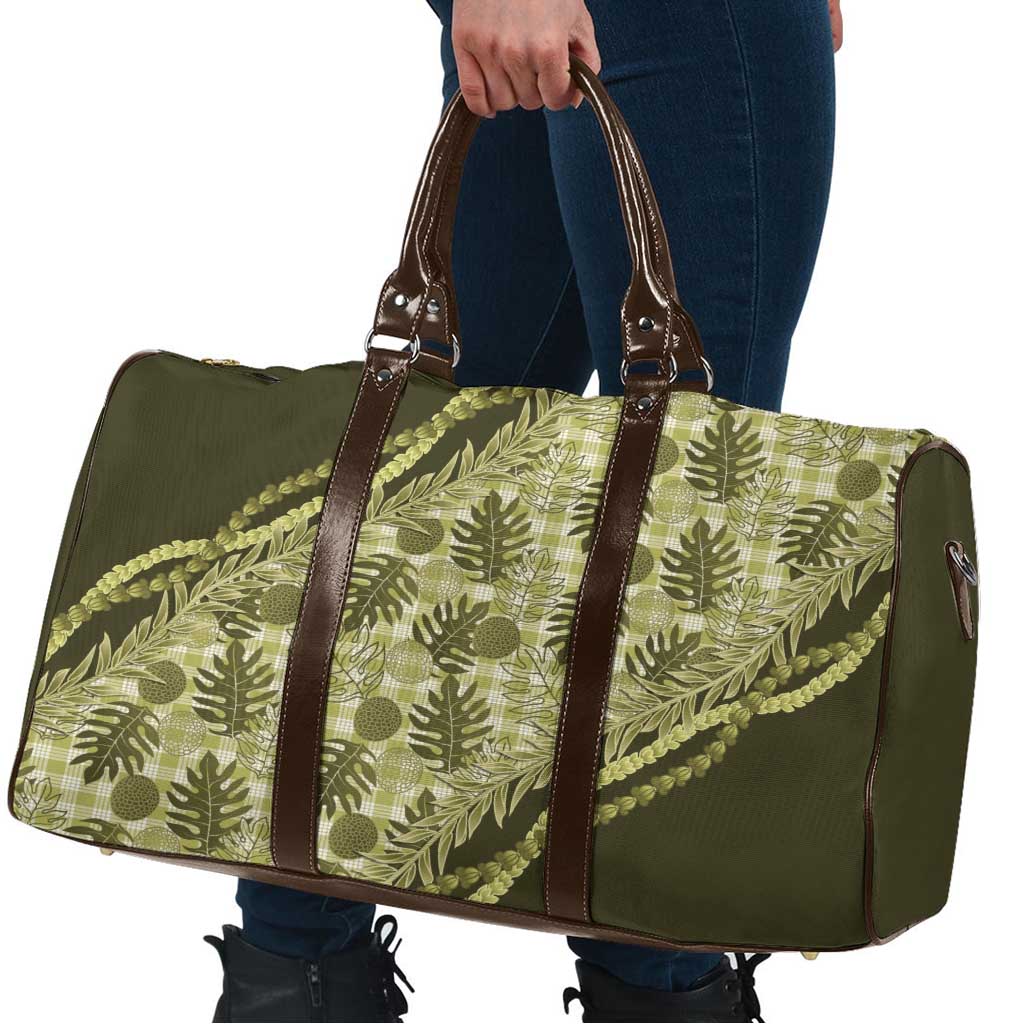 Hawaii Breadfruit Palaka Travel Bag Omaomao Maile Lei - Polynesian Pride