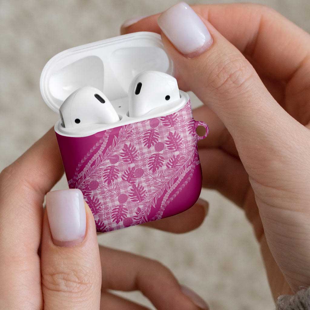 Hawaii Breadfruit Palaka AirPods Case Omaomao Ulaula Maile Lei - Polynesian Pride