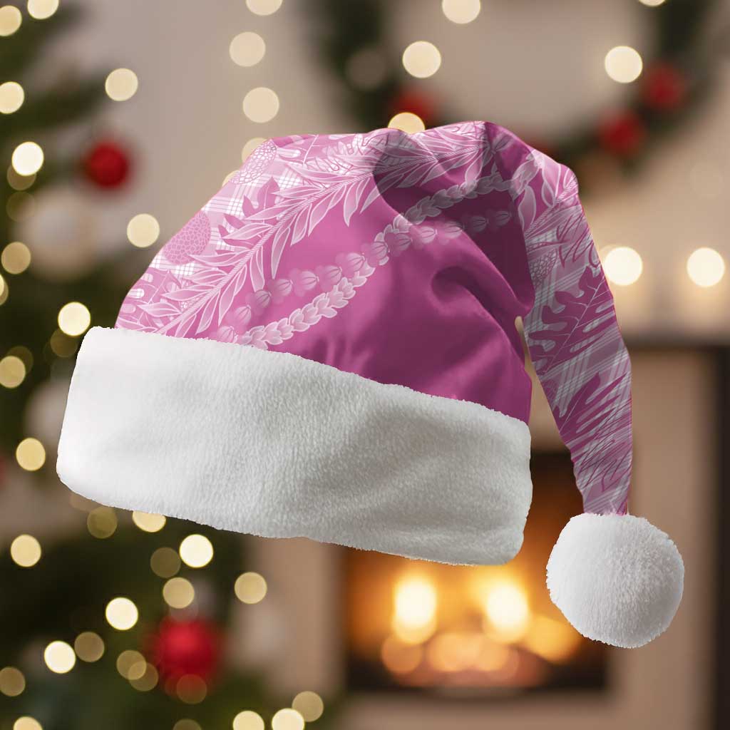 Hawaii Breadfruit Palaka Christmas Santa Hat Omaomao Ulaula Maile Lei - Polynesian Pride
