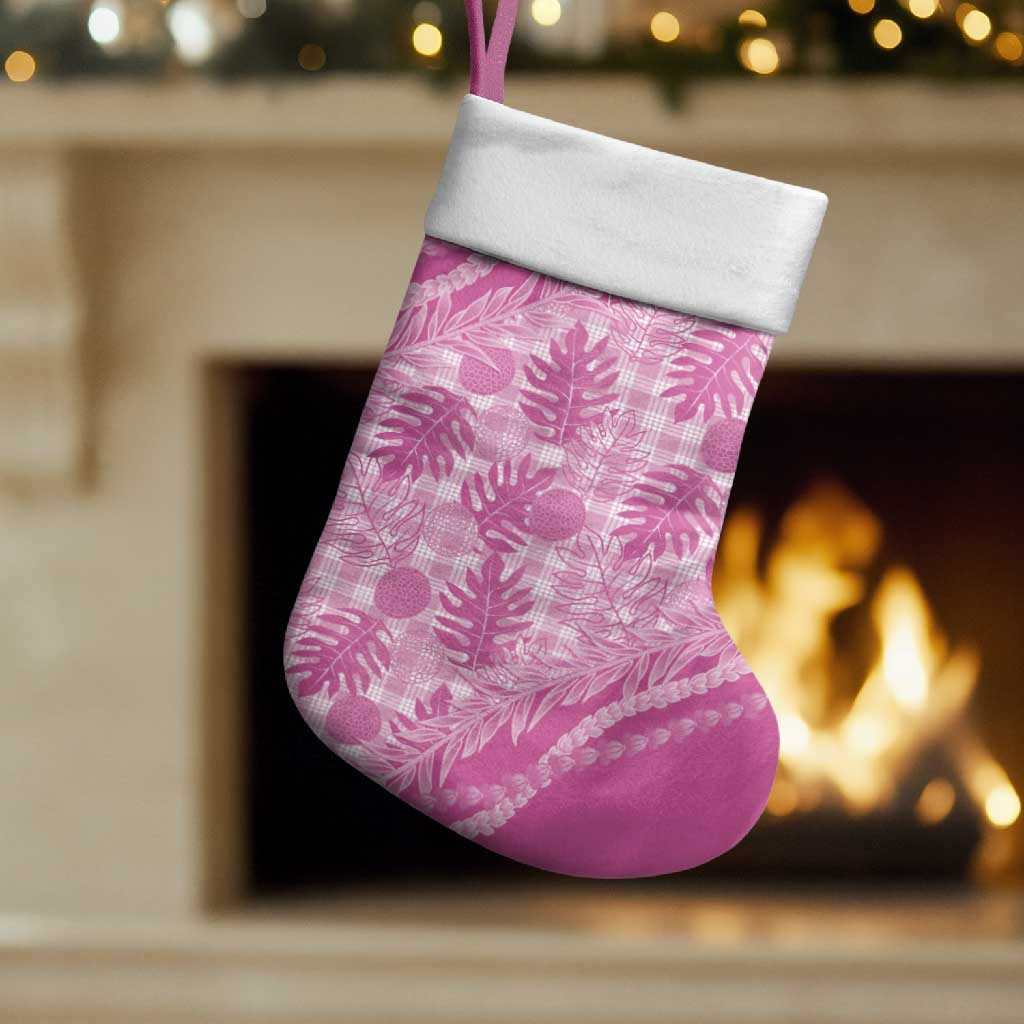 Hawaii Breadfruit Palaka Christmas Stocking Omaomao Ulaula Maile Lei - Polynesian Pride