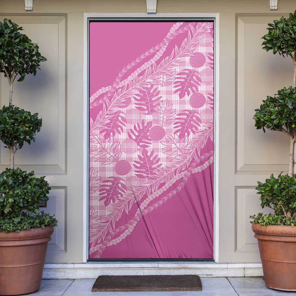 Hawaii Breadfruit Palaka Door Cover Omaomao Ulaula Maile Lei - Polynesian Pride