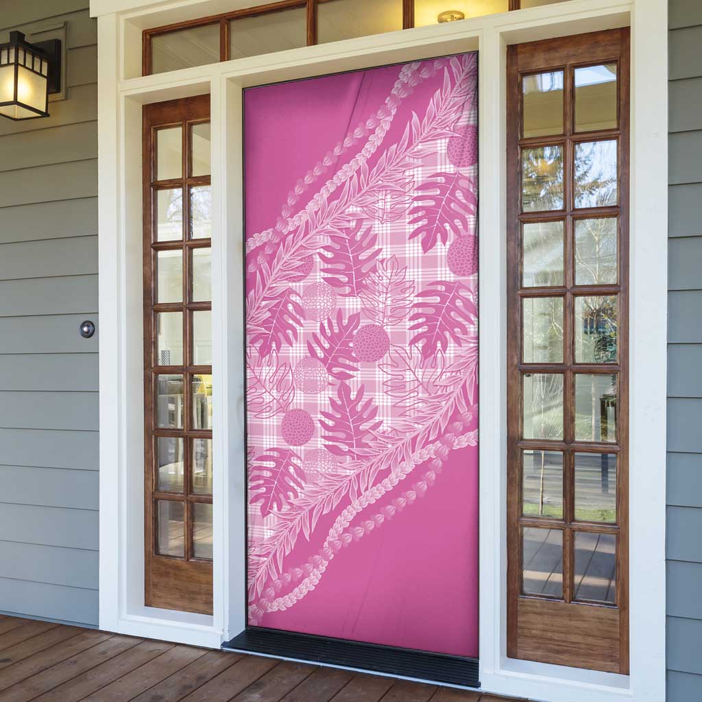Hawaii Breadfruit Palaka Door Cover Omaomao Ulaula Maile Lei - Polynesian Pride