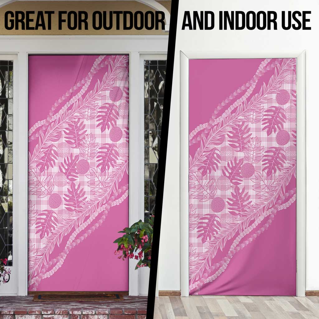 Hawaii Breadfruit Palaka Door Cover Omaomao Ulaula Maile Lei - Polynesian Pride