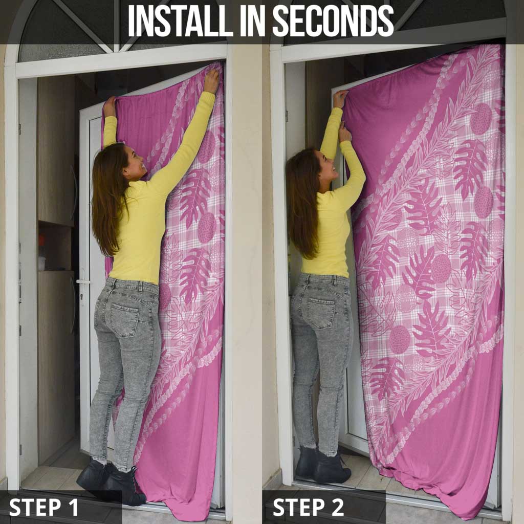 Hawaii Breadfruit Palaka Door Cover Omaomao Ulaula Maile Lei - Polynesian Pride