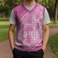 Hawaii Breadfruit Palaka Christmas Knitted V-Neck Vest Omaomao Ulaula Maile Lei LT9 - Polynesian Pride