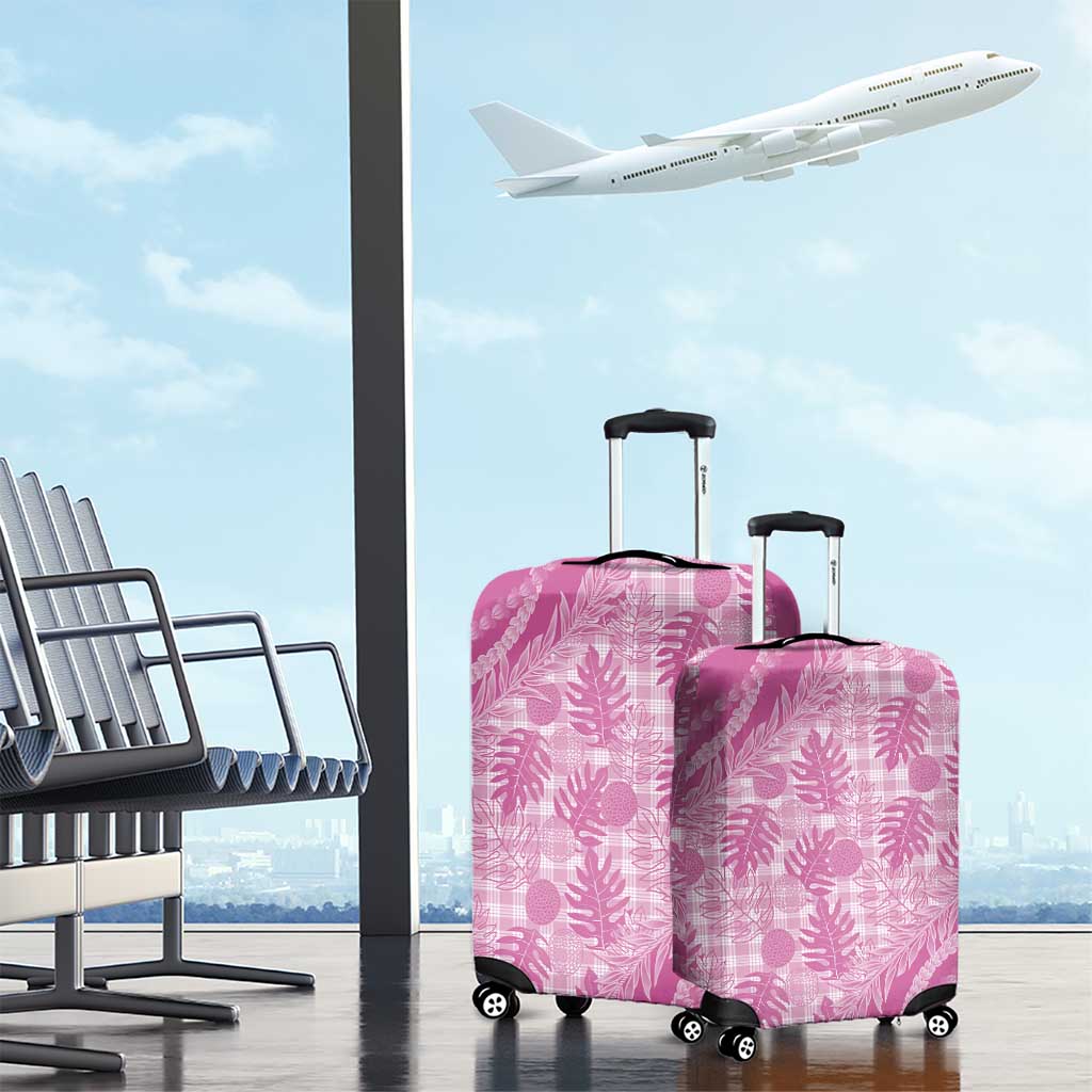 Hawaii Breadfruit Palaka Luggage Cover Omaomao Ulaula Maile Lei - Polynesian Pride