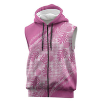 Hawaii Breadfruit Palaka Sleeveless Zip Hoodie Omaomao Ulaula Maile Lei - Polynesian Pride