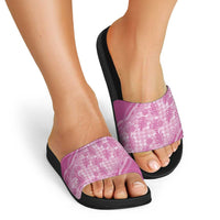 Hawaii Breadfruit Palaka Slide Sandals Omaomao Ulaula Maile Lei - Polynesian Pride
