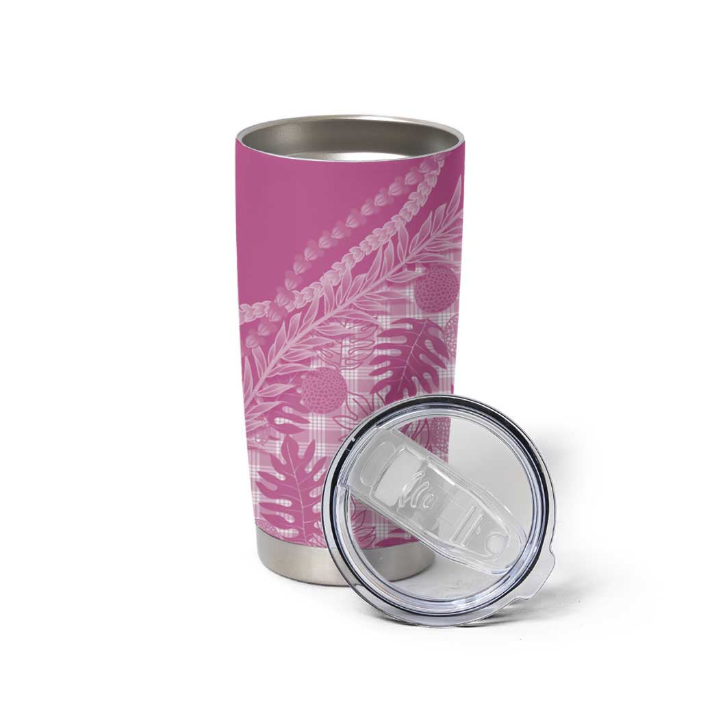 Hawaii Breadfruit Palaka Tumbler Cup Omaomao Ulaula Maile Lei - Polynesian Pride