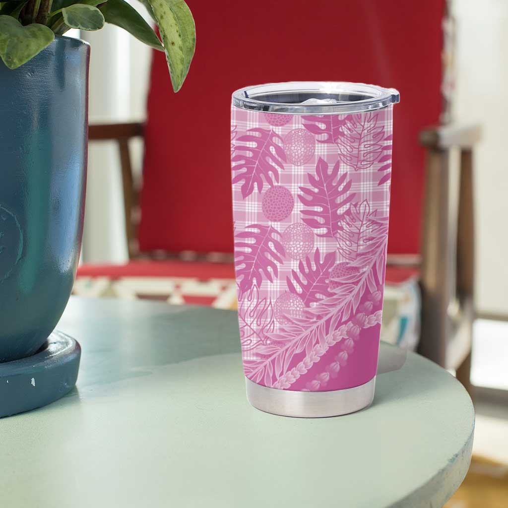 Hawaii Breadfruit Palaka Tumbler Cup Omaomao Ulaula Maile Lei - Polynesian Pride