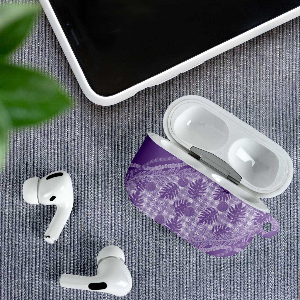 Hawaii Breadfruit Palaka AirPods Case Poni Maile Lei - Polynesian Pride