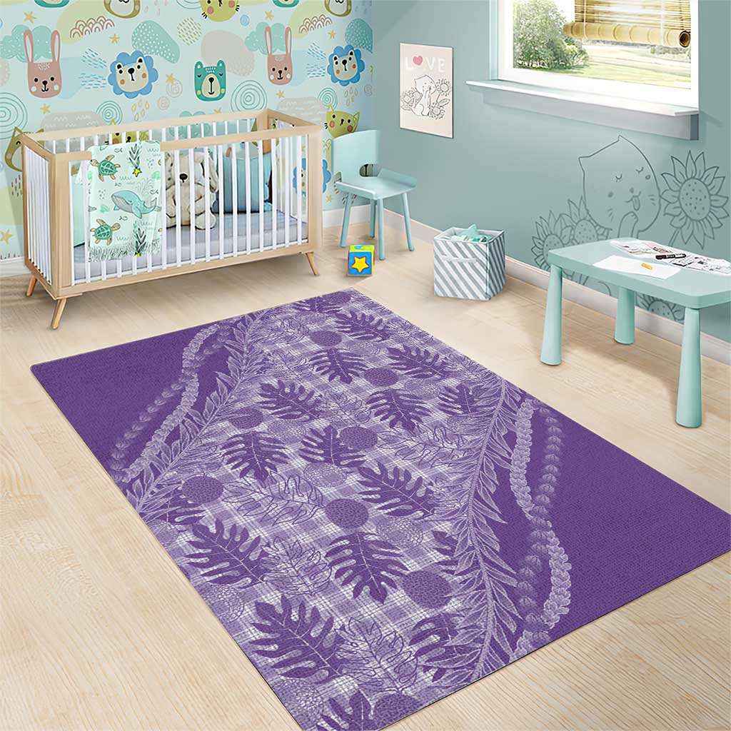 Hawaii Breadfruit Palaka Area Rug Poni Maile Lei - Polynesian Pride