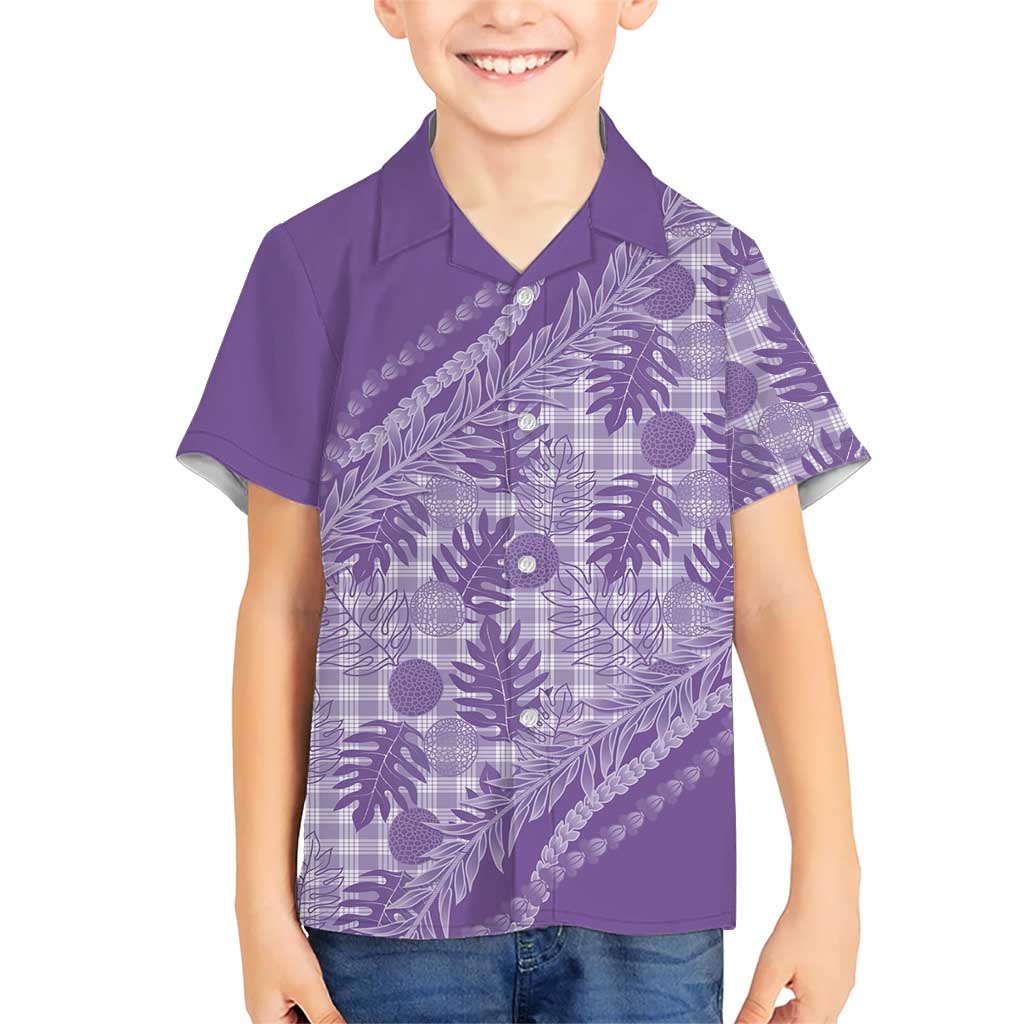 Hawaii Breadfruit Palaka Family Matching Mermaid Dress and Hawaiian Shirt Poni Maile Lei - Polynesian Pride