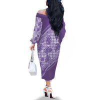 Hawaii Breadfruit Palaka Family Matching Off The Shoulder Long Sleeve Dress and Hawaiian Shirt Poni Maile Lei LT9 - Polynesian Pride