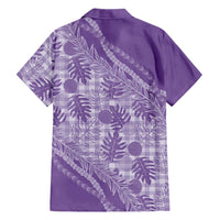 Hawaii Breadfruit Palaka Family Matching Off Shoulder Short Dress and Hawaiian Shirt Poni Maile Lei - Polynesian Pride