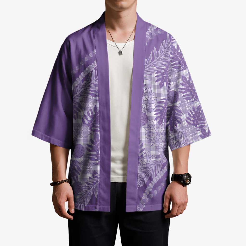 Hawaii Breadfruit Palaka Kimono Poni Maile Lei - Polynesian Pride