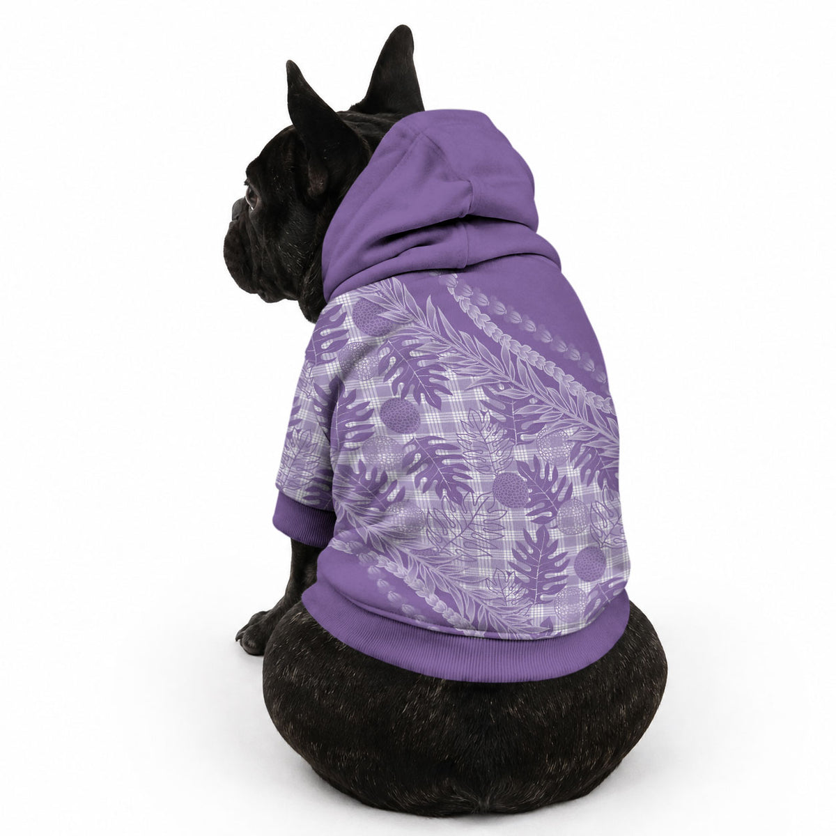 Hawaii Breadfruit Palaka Pet Hoodie Poni Maile Lei LT9 - Polynesian Pride