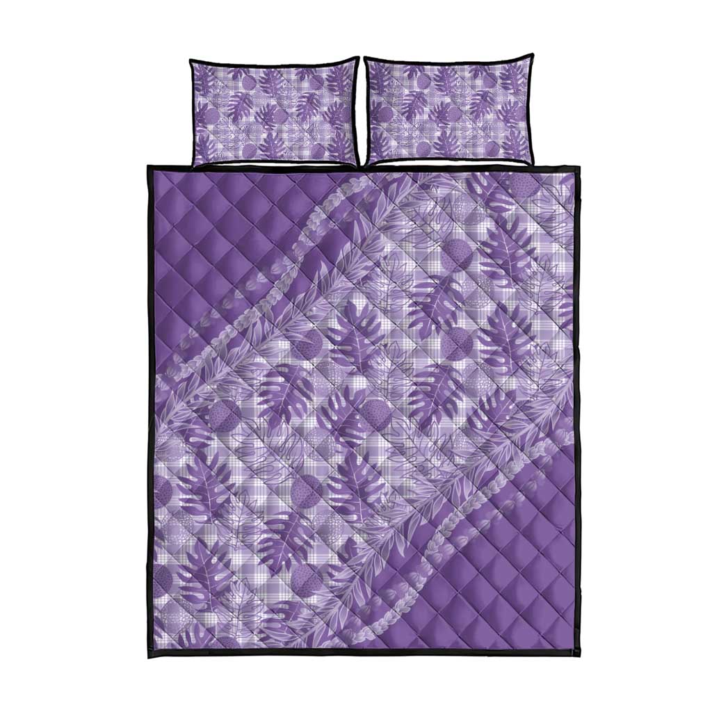 Hawaii Breadfruit Palaka Quilt Bed Set Poni Maile Lei - Polynesian Pride