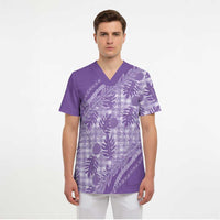 Hawaii Breadfruit Palaka Scrub Top Poni Maile Lei - Polynesian Pride