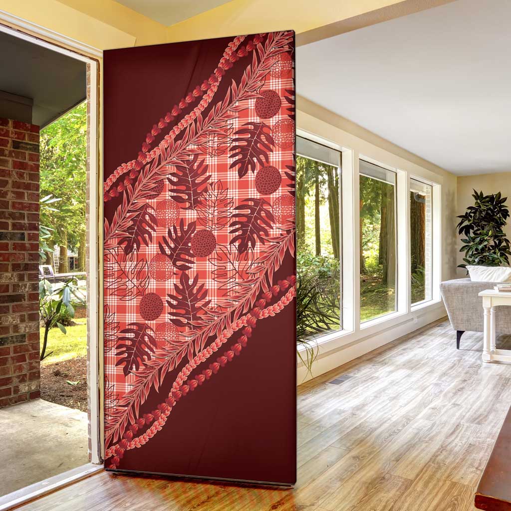 Hawaii Breadfruit Palaka Door Cover Ulaula Maile Lei - Polynesian Pride