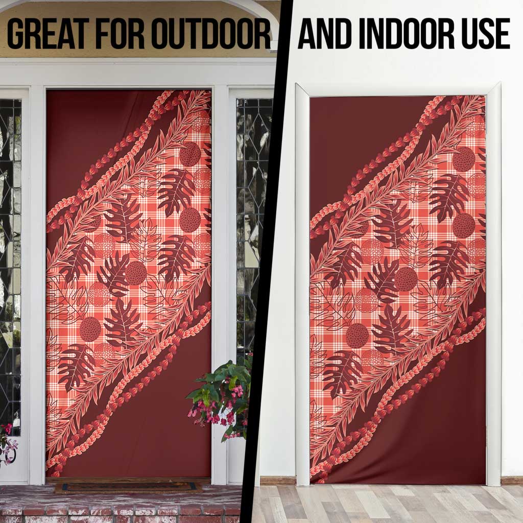 Hawaii Breadfruit Palaka Door Cover Ulaula Maile Lei - Polynesian Pride