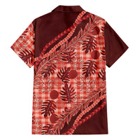 Hawaii Breadfruit Palaka Family Matching Short Sleeve Bodycon Dress and Hawaiian Shirt Ulaula Maile Lei - Polynesian Pride
