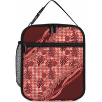 Hawaii Breadfruit Palaka Lunch Bag Ulaula Maile Lei LT9 10.2 × 8.3 × 4.3 inch Red - Polynesian Pride