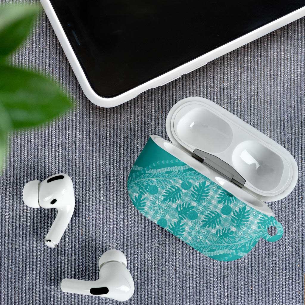 Hawaii Breadfruit Palaka AirPods Case Polu Opal Maile Lei - Polynesian Pride