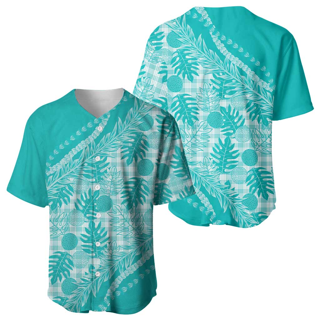 Hawaii Breadfruit Palaka Baseball Jersey Polu Opal Maile Lei - Polynesian Pride