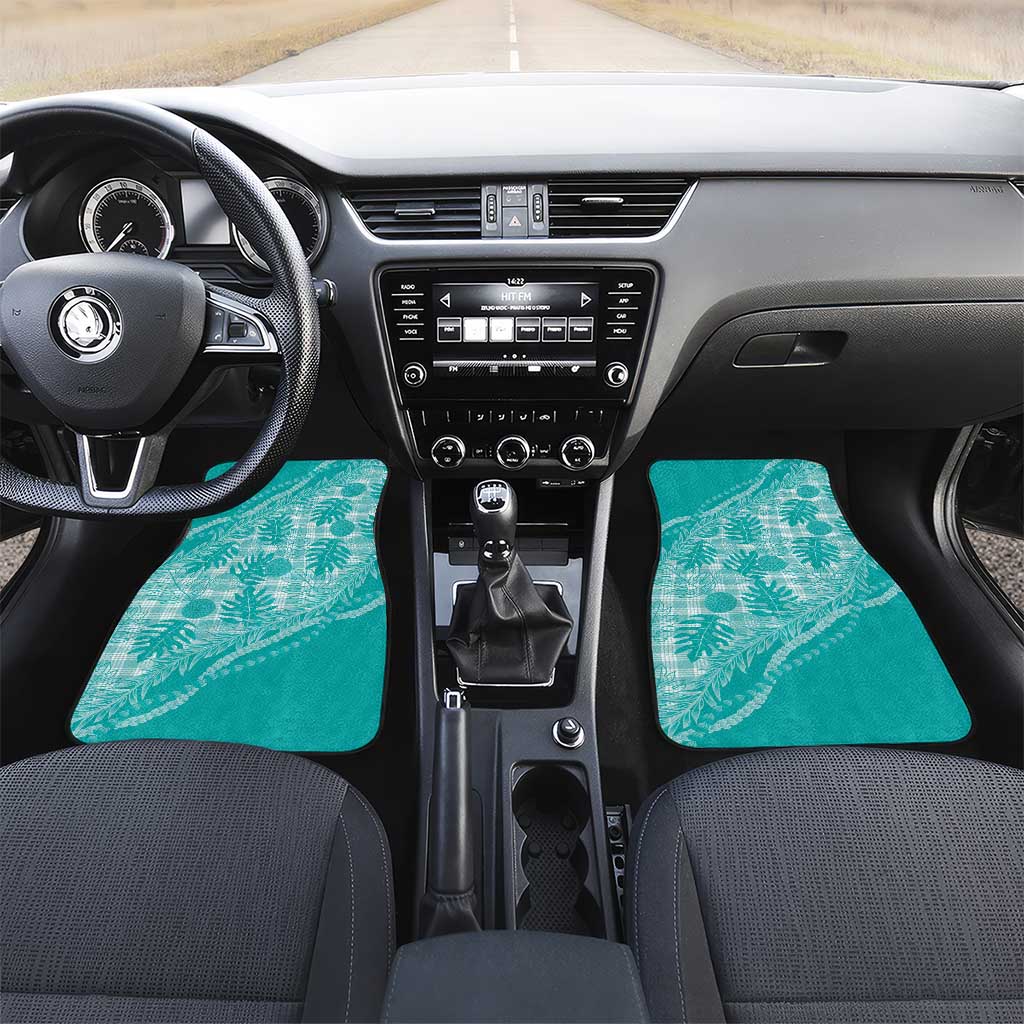 Hawaii Breadfruit Palaka Car Mats Polu Opal Maile Lei - Polynesian Pride