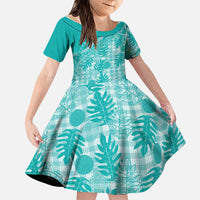 Hawaii Breadfruit Palaka Family Matching Mermaid Dress and Hawaiian Shirt Polu Opal Maile Lei - Polynesian Pride