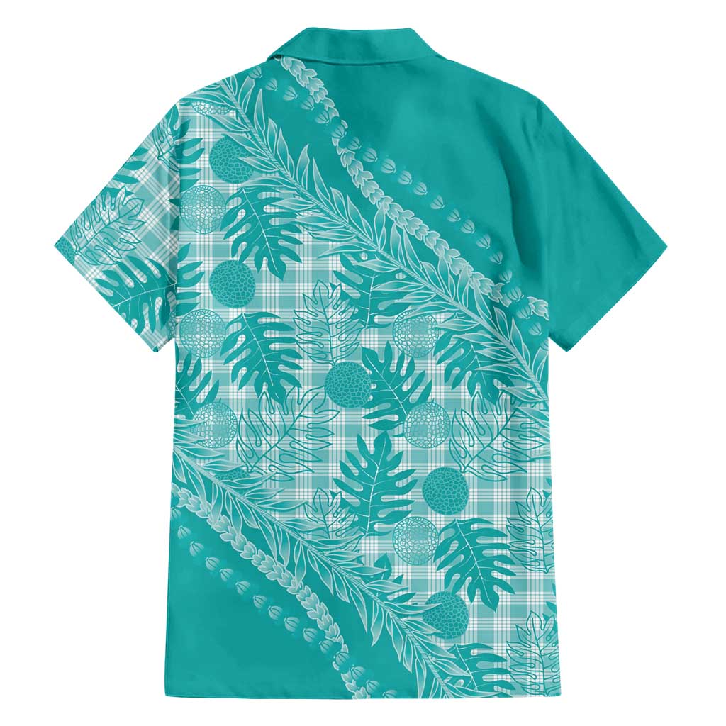 Hawaii Breadfruit Palaka Family Matching Puletasi and Hawaiian Shirt Polu Opal Maile Lei - Polynesian Pride