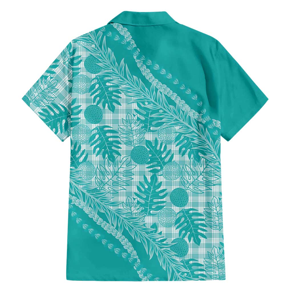 Hawaii Breadfruit Palaka Hawaiian Shirt Polu Opal Maile Lei - Polynesian Pride