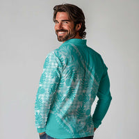 Hawaii Breadfruit Palaka Long Sleeve Polo Shirt Polu Opal Maile Lei - Polynesian Pride
