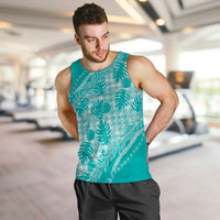 Hawaii Breadfruit Palaka Men Tank Top Polu Opal Maile Lei - Polynesian Pride
