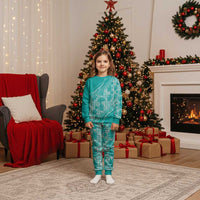 Hawaii Breadfruit Palaka Christmas Pajama Set Polu Opal Maile Lei - Polynesian Pride