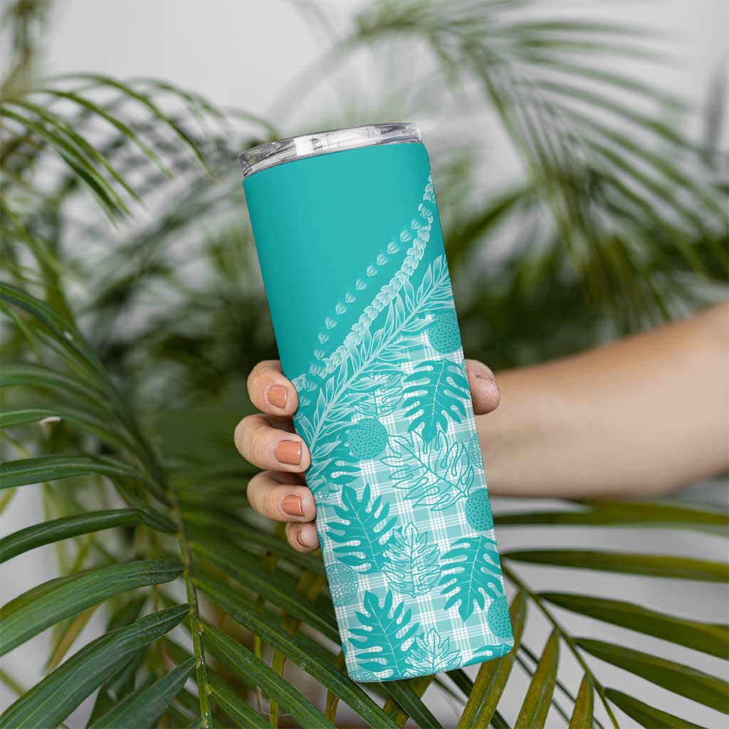 Hawaii Breadfruit Palaka Skinny Tumbler Polu Opal Maile Lei - Polynesian Pride