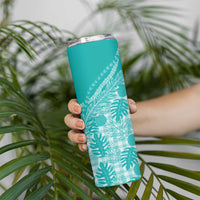Hawaii Breadfruit Palaka Skinny Tumbler Polu Opal Maile Lei - Polynesian Pride